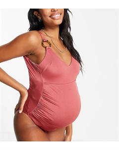 Слитный купальник рыжего цвета с кольцами ASOS DESIGN Maternity Asos maternity