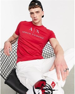 Красная футболка с логотипом Armani exchange