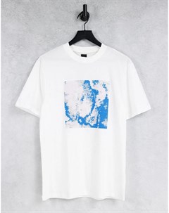 Белая футболка узкого кроя с принтом River island