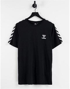 Черная классическая футболка с шевронным узором Hummel