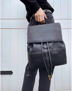 Черный рюкзак с декоративными швами Topshop