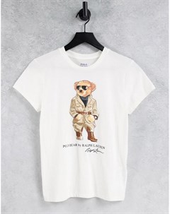 Белая футболка с медведем сафари Polo ralph lauren