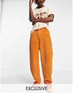 Вельветовые винтажные джинсы цвета охры в стиле 90 х Inspired Reclaimed vintage