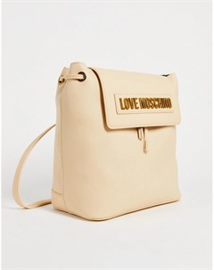 Бежевый стеганый рюкзак с логотипом Love moschino