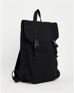 Черный рюкзак из плотной ткани с двойным ремешком Asos design