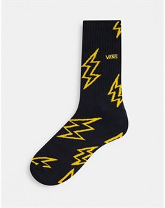 Черные носки с рисунком молнии Triple Bolt Vans