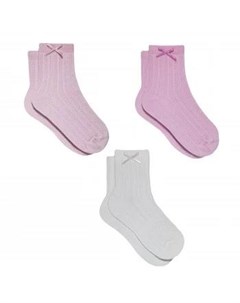 Носки детские 3 пары белый розовый фуксия Mothercare