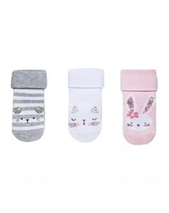 Носки детские Мишки 3 пары белый серый розовый Mothercare