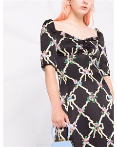 Атласное платье с цветочным принтом Boutique moschino
