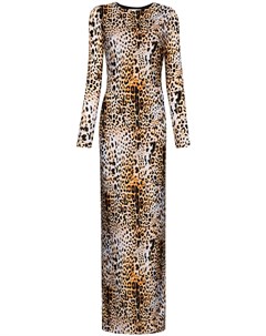 Платье с леопардовым принтом и вырезом Halpern