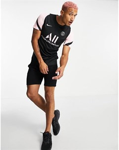 Черная футболка с дизайном тренировочной формы футбольного клуба Paris Saint Germain Dri FIT Strike Nike football