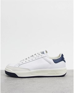 Белые кроссовки с темно синим задником Rod Laver Adidas originals