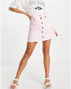 Розовая мини юбка на пуговицах Asos design