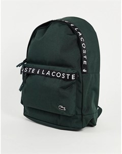 Рюкзак цвета хаки с логотипом на ленте Lacoste