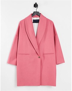 Пальто кокон розового цвета French connection