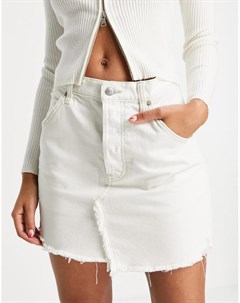 Белая джинсовая юбка с необработанной кромкой Brea Free people