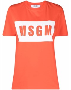 Укороченная футболка с логотипом Msgm