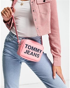 Розовая сумка для фотоаппарата из искусственной кожи Tommy jeans