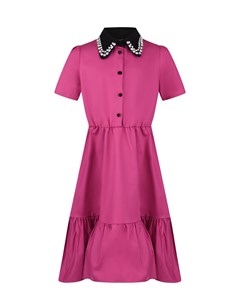 Платье цвета фуксии с короткими рукавами детское No21