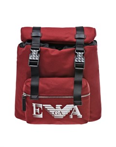 Бордовый рюкзак с двумя застежками 26х16х30 см детский Emporio armani