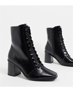 Черные ботинки для широкой стопы с квадратным носом Asos design
