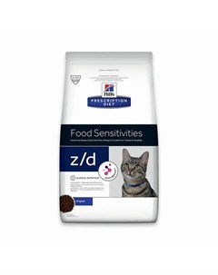 Prescription Diet Cat z d Food Sensitivitiesсухой корм для взрослых кошек диетический при пищевой ал Hill`s