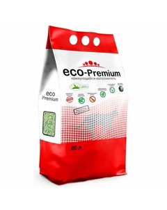 ECO Premium Зеленый чай наполнитель для кошек любого возраста древесный комкующийся 20 л Eco-premium