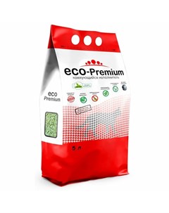 ECO Premium Зеленый чай наполнитель для кошек любого возраста древесный комкующийся 5 л Eco-premium