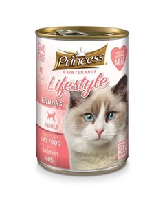 PRINCESS Консервы для кошек лосось в соусе 405 гр Prince&princess