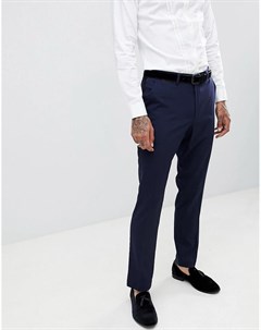 Темно синие брюки слим под смокинг Asos design