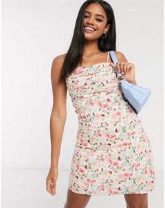 Платье мини с цветочным принтом в винтажном стиле Fashion union