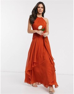 Платье макси с присборенным топом и ярусной юбкой Bridesmaid Asos design