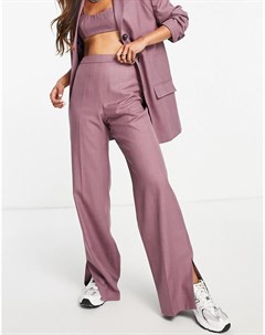 Строгие минималистичные брюки фиолетового цвета Topshop