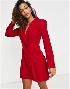 Двубортное платье блейзер мини красного цвета Club l london