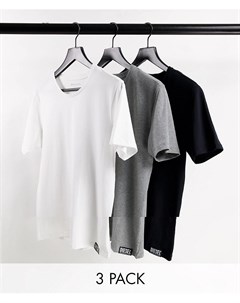 Набор из 3 футболок черного белого и серого цвета Randall Diesel