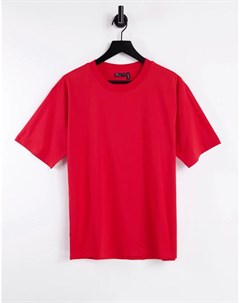 Ярко красная свободная футболка Ultimate Asos design