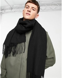 Черный шарф с бахромой Asos design