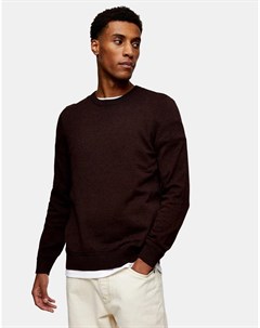 Бордовый вязаный джемпер Twist Essential Topman