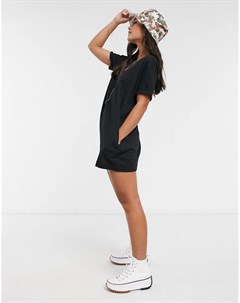 Черное платье футболка с добавлением органического хлопка Miss selfridge