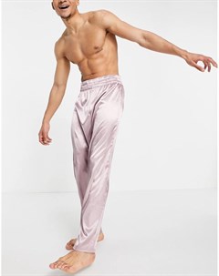 Атласные брюки для дома розовато лилового цвета Asos design