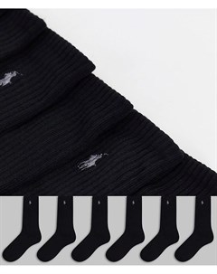 Набор из 6 пар спортивных носков черного цвета с логотипом в виде пони Polo ralph lauren