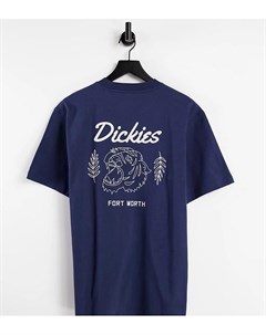 Темно синяя футболка с принтом на спине эксклюзивно для ASOS Dickies