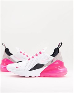 Кроссовки белого черного и розового цветов Air Max 270 Nike