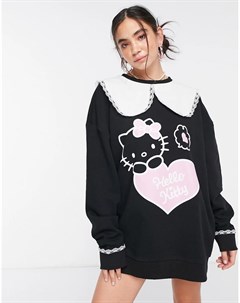 Платье свитшот в стиле oversized с воротником x Hello Kitty New girl order