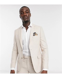Пиджак узкого кроя из ткани с добавлением шерсти Tall Wedding Harry brown
