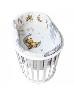 Бортик в кроватку для новорожденных комплект с постельным бельем SK 8134 Loombee