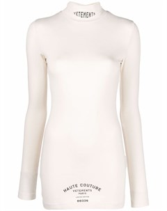 Платье футболка с высоким воротником и логотипом Vetements