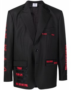 Однобортный пиджак с вышивкой Vetements