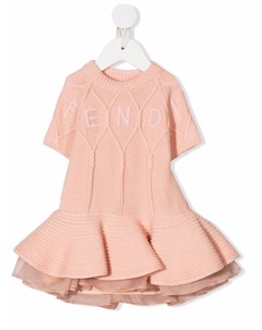Трикотажное платье с логотипом Fendi kids