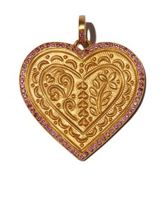 Золотая подвеска в виде сердца с рубином Ileana makri